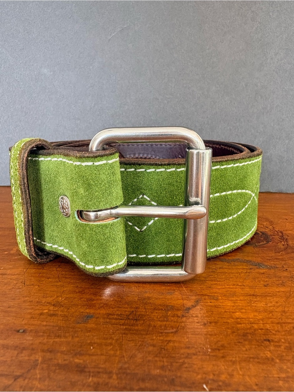 Rebecca Ray Green Suede Equestrian Show Horse Belt